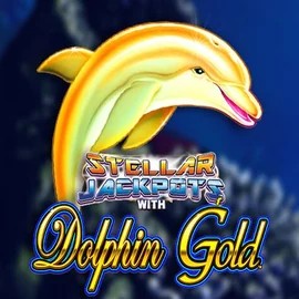 Dolphin Gold with Stellar Jackpots online game logo by Lightning Box Game on tooniebett.ca
