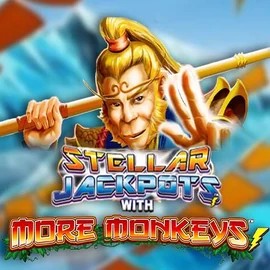 Stellar Jackpots with More Monkeys slot logo by Lightning Box Game at Tooniebet Casino